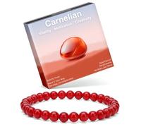 Risyfjew Handmade Natural Gemstone Stretch Elastic Bracelet, PE Film Antioxidant Package Natural Stone Crystal Healing Power Energy Gift Unisex Adult 4mm 6mm 8mm