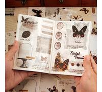 RISYPISY 40 Sheets Scrapbooking Sticker Set, Self-Adhesive Butterfly Pattern Stickers, Decorative Paper Scrapbooking for DIY Scrapbook Accessories Photo Album Diary Photo Book Notebook Journal