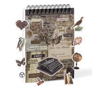 RISYPISY Vintage Scrapbooking Stickers, Washi Ephemera Journaling Supplies for Bujo Arts Dec Scrap Book Dark Academic Sticker Book for Adult