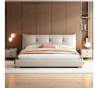 Rit Concept Arjun King Size Superking Size Bed, Leather - Super King Size - Light Grey - Style 1 (No Storage)