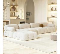 Rit Concept B&B Camaleonda Style Two Seater Sofa, Velvet - White - No Ottoman - Two Seater 190cm