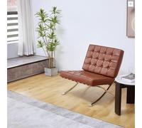 Rit Concept Barcelona Chair And Stool, Real Leather - Brown - Chair Only