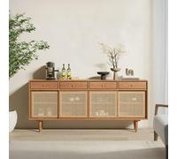Rit Concept Bertha Rattan Sideboard with Drawers, Pine Wood - 120cm