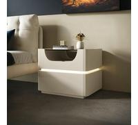 Rit Concept Candice Bedside Table with LED, Cream