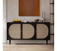Rit Concept Debby Rattan Sideboard, Black - 140cm (Three doors)