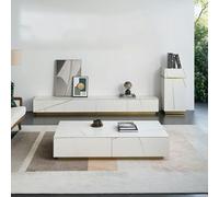 Rit Concept Demelza TV Stand Set With Coffee Table, Gold Base, Sintered Stone - 200cm - No Coffee Table