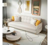 Rit Concept Elijah Four Seater Sofa Bed, Leathaire - White - 222cm