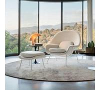 Rit Concept George Womb Chair And Footstool, Armchair - White - Linen