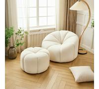 Rit Concept Grace Pumpkin Armchair, White Boucle - White - Three Seater Sofa(210CM)