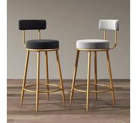 Rit Concept Gregary Bar Stool, Velvet, Gold Leg - 96cm - Grey