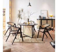 Rit Concept Hannah Round Dining Table, Black, Rattan - ⌀120cm