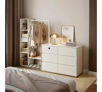 Rit Concept Hiroshi Coat Rack With Storage, Wardrobe With Coat Stand - 180cm ( 80cm Chest of Drawers + Coat Rack )