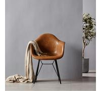 Rit Concept Lilliana Dining Chair, Brown - Brown - Real Leather