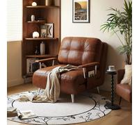Rit Concept O'Reilly Single Seater Sofa Bed, Brown Leather - Brown - 80cm