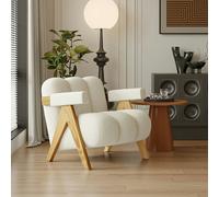 Rit Concept Rosa Armchair, Velvet/ Boucle - Oak Legs - Green - Boucle