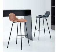 Rit Concept Upton Nordic Bar Stool, Leather - Dark Brown - 86cm