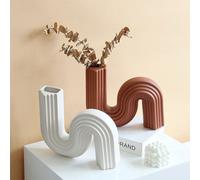 Rit Concept Xenia Ceramic Shaped Vase - Orange - Stair shape