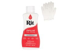Rit Dye - Liquid Fabric Dye for Crafting, Clothing, and Décor - 8 oz. Bottle - Cherry Red (Gloves Included)
