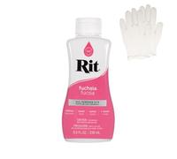 Rit Dye - Liquid Fabric Dye for Crafting, Clothing, and Décor - 8 oz. Bottle - Fuchsia (Gloves Included)