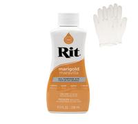 Rit Dye - Liquid Fabric Dye for Crafting, Clothing, and Décor - 8 oz. Bottle - Marigold (Gloves Included)