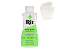 Rit Dye - Liquid Fabric Dye for Crafting, Clothing, and Décor - 8 oz. Bottle - Neon Green (Gloves Included)