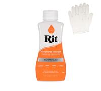 Rit Dye - Liquid Fabric Dye for Crafting, Clothing, and Décor - 8 oz. Bottle - Sunshine Orange (Gloves Included)