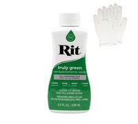 Rit Dye - Liquid Fabric Dye for Crafting, Clothing, and Décor - 8 oz. Bottle - Truly Green (Gloves Included)