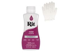 Rit Dye - Liquid Fabric Dye for Crafting, Clothing, and Décor - 8 oz. Bottle - Violet (Gloves Included)