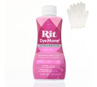 Rit DyeMore 7 Oz. Synthetic Liquid Fiber Dye Single Pack with Plastic Gloves for Clothing, Décor, and Crafts - Super Pink