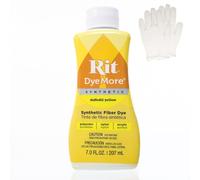 Rit DyeMore 7 Oz. Synthetic Liquid Fiber Dye Single Pack with Plastic Gloves for Clothing, Décor, and Crafts - Daffodil Yellow