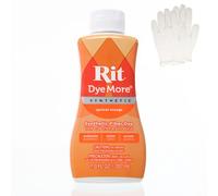 Rit DyeMore 7 Oz. Synthetic Liquid Fiber Dye Single Pack with Plastic Gloves for Clothing, Décor, and Crafts - Apricot Orange