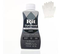 Rit DyeMore 7 Oz. Synthetic Liquid Fiber Dye Single Pack with Plastic Gloves for Clothing, Décor, and Crafts - Graphite