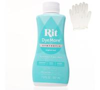 Rit DyeMore 7 Oz. Synthetic Liquid Fiber Dye Single Pack with Plastic Gloves for Clothing, Décor, and Crafts - Tropical Teal