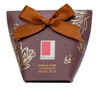 Rita Farhi Chocolate Covered Brazil Nuts Palm Oil Free (Bow Box 130g, Milk & Dark Chocolate)