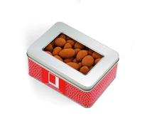 Rita Farhi Cinnamon Dusted Milk Chocolate Almonds in a Luxury Gift Tin - 500g - Chocolate Coated Nuts - Chocolate Gift - New Palm Oil Free Recipe