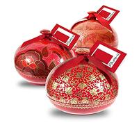 Rita Farhi Dark Chocolate Covered Almonds in a Hand Made Papier Mache Bonbonniere - 130 g - Red - New Palm Oil Free Recipe