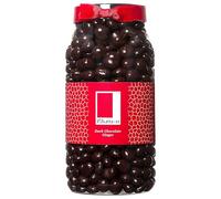 Rita Farhi Dark Chocolate Covered Ginger Luxury Gift Jar 850g - Belgian Chocolate Coated Crystallised Stem Ginger, Vegan, Palm Oil Free Recipe