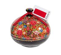 Rita Farhi Dark Chocolate Covered Gingers in a Handmade Papier Machè Bonbonnière - Luxury Chocolate Gift Box - 130 g - Floral - New Palm Oil Free Recipe