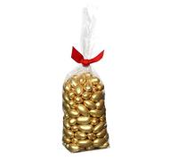 Rita Farhi Gold Almond Dragees 500g - Luxury Sugared Almond Ribbon Gift Bag, Shimmering Gold Coated Almonds for Weddings & Celebrations