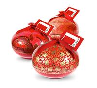 Rita Farhi Handmade Bonbonnière Filled with Dark Chocolate Coated Crystallised Gingers - Palm Oil Free 130g - Red