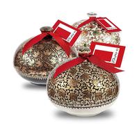 Rita Farhi Handmade Bonbonnière Filled with Dark Chocolate Coated Roasted Coffee Beans, Palm Oil Free, 130g - Gold