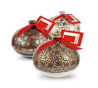 Rita Farhi Large Handmade Bonbonnière filled with Dark Chocolate Coated Coffee Beans, Palm Oil Free, 260g - Gold