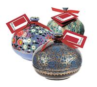 Rita Farhi Large Handmade Bonbonnière with Assorted Chocolate Coated Almonds, Palm Oil Free, 260g - Blue