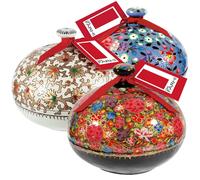 Rita Farhi Large Handmade Bonbonnière with Assorted Chocolate Coated Almonds, Palm Oil Free, 260g - Floral