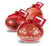 Rita Farhi Large Handmade Bonbonnière with Assorted Chocolate Coated Almonds, Palm Oil Free, 260g - Red