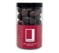 Rita Farhi Milk & Dark Chocolate Coated Brazil Nuts 290g - Premium Belgian Chocolate Selection, Palm Oil Free Luxury Gift Jar