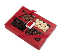 Rita Farhi Selection of Milk, Dark, White and Cinnamon Chocolate Covered Almonds in a Luxury Gift Box 390 g - Palm Oil Free