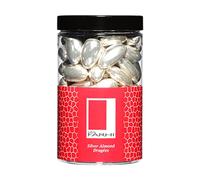 Rita Farhi Silver Sugared Almond Dragees in a Gift Jar - 370 g - Sugar Almonds Sweets