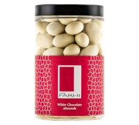 Rita Farhi White Chocolate Almonds Luxury Gift Jar 315g - Air Roasted Almonds Coated in White Chocolate, Vegetarian Gift for Birthdays & Celebrations