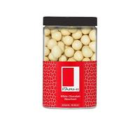 Rita Farhi White Chocolate Covered Hazelnuts in a Gift Jar, 285g - Palm Oil Free